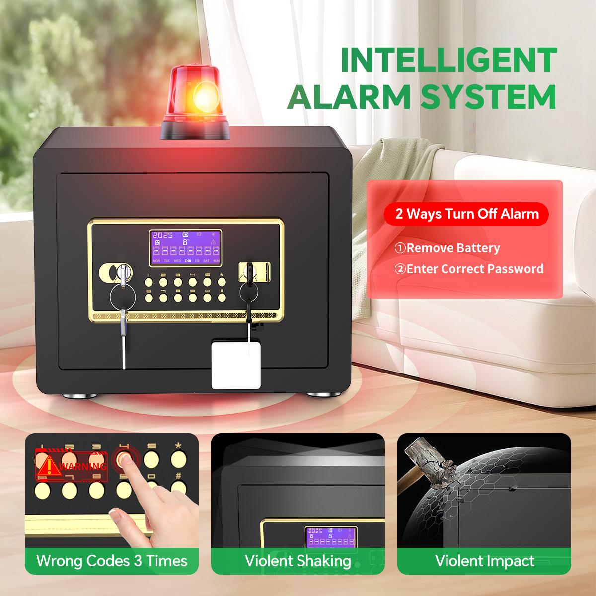 Digital Keypad Home Security Safe with Fireproof Waterproof Bag