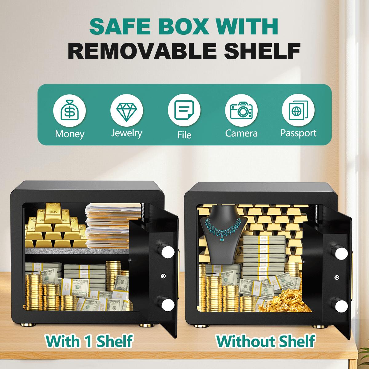 Digital Keypad Home Security Safe with Fireproof Waterproof Bag