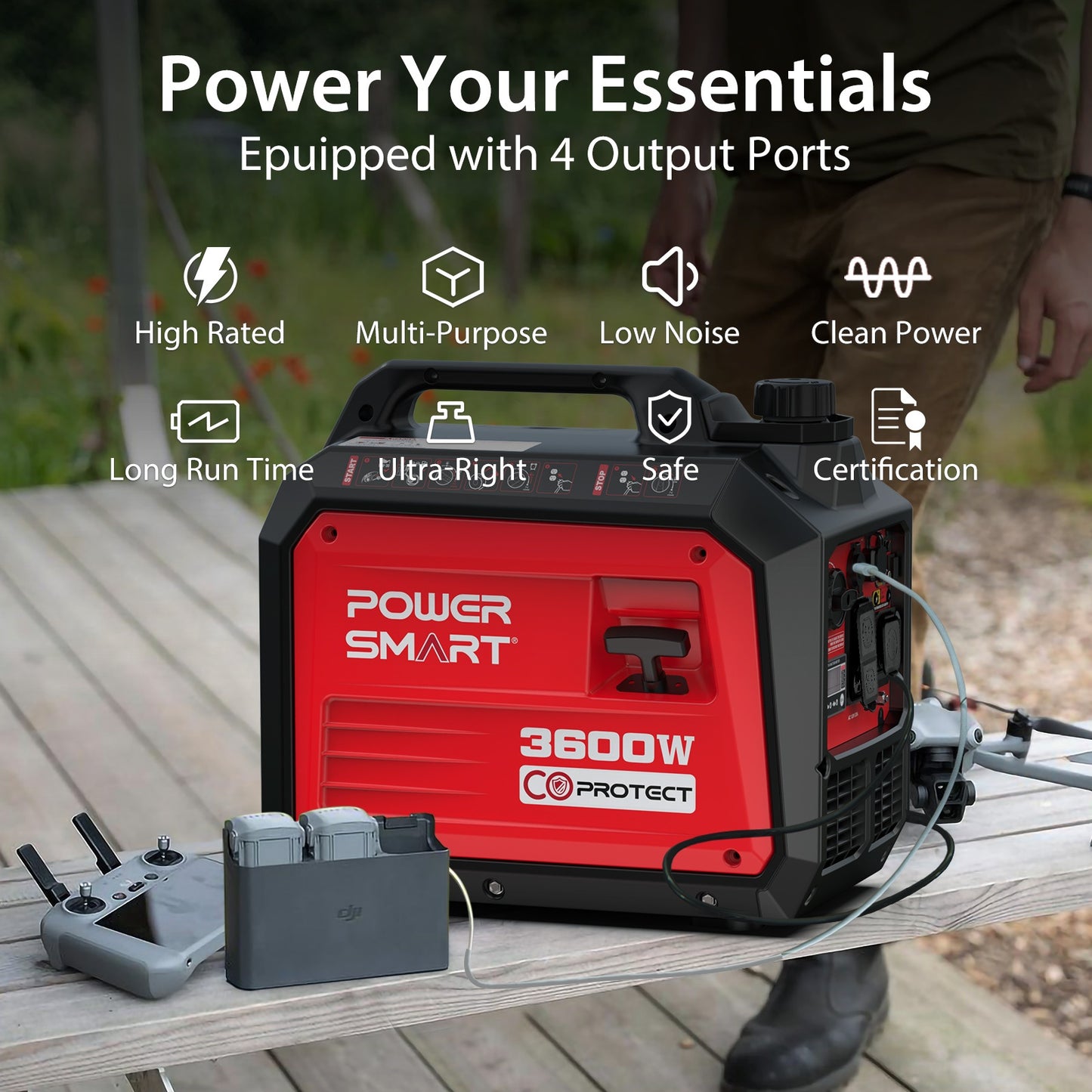 PowerSmart Generator 3600-Watt Super Quiet Portable