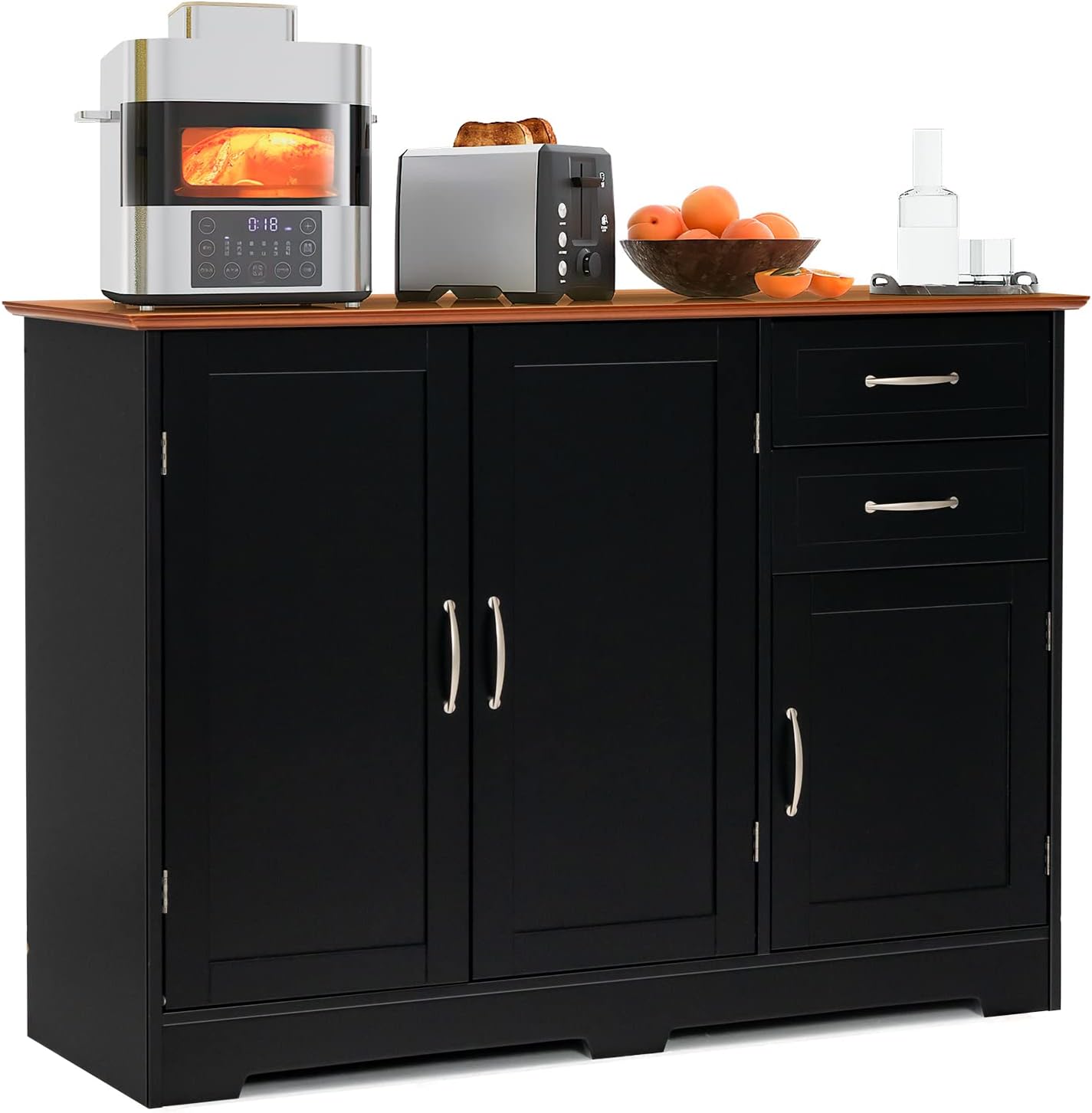 Buffet Cabinet With 3 Doors, 2 Drawers & Adjustable Shelf Console