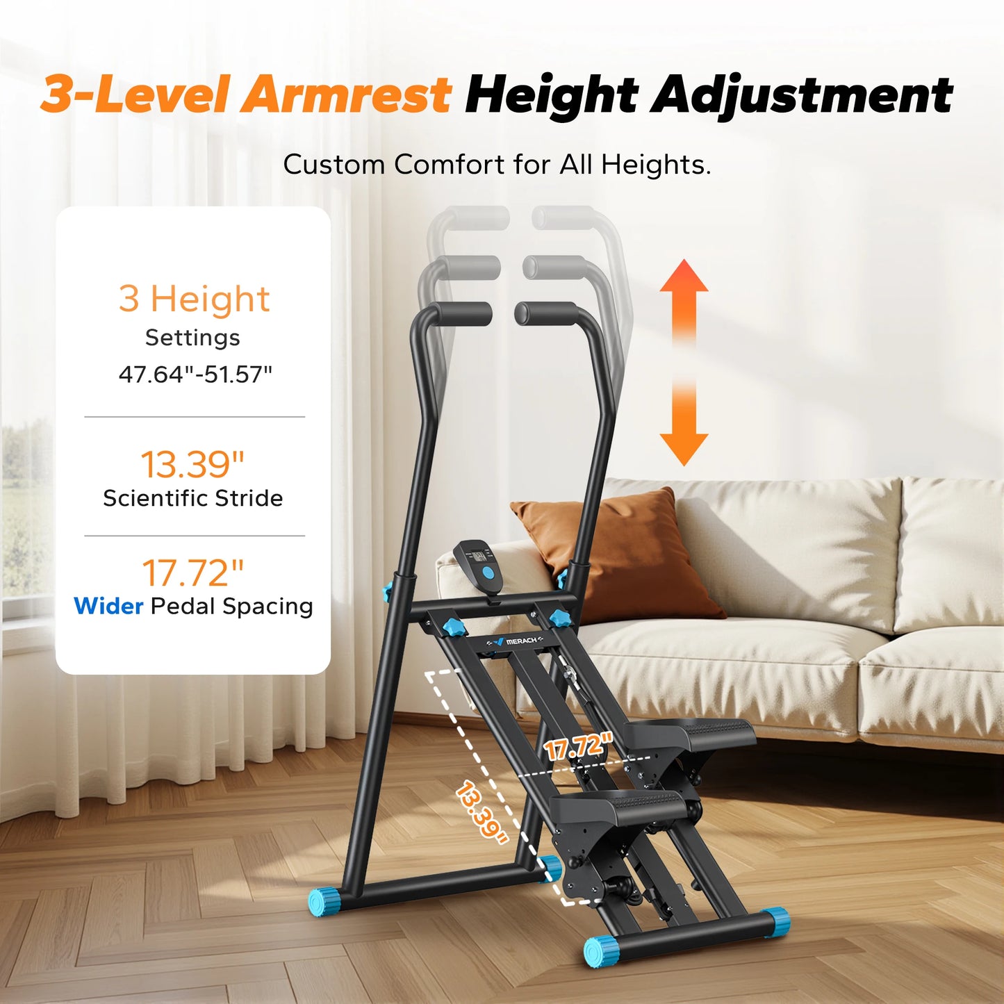 Stair Stepper Folding Exercise Climber with Extended Step Range