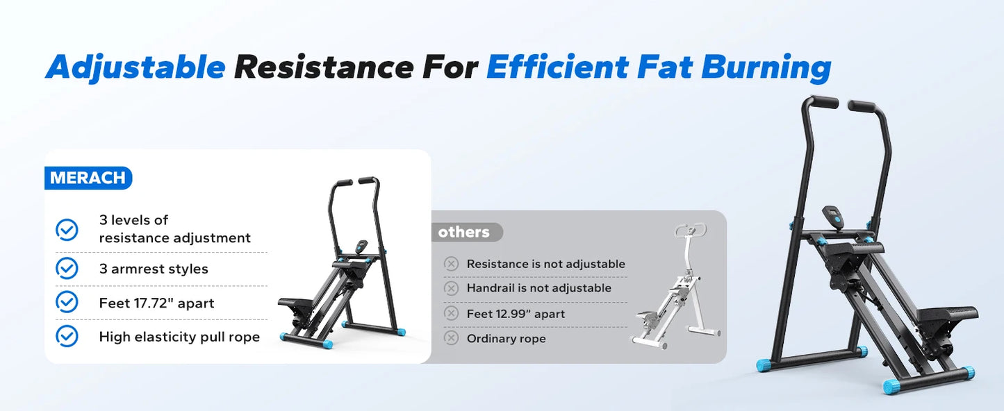 Stair Stepper Folding Exercise Climber with Extended Step Range