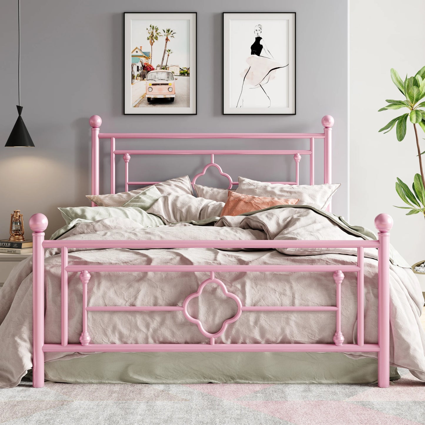 14 Inch Metal Platform Bed Frame and Footboard