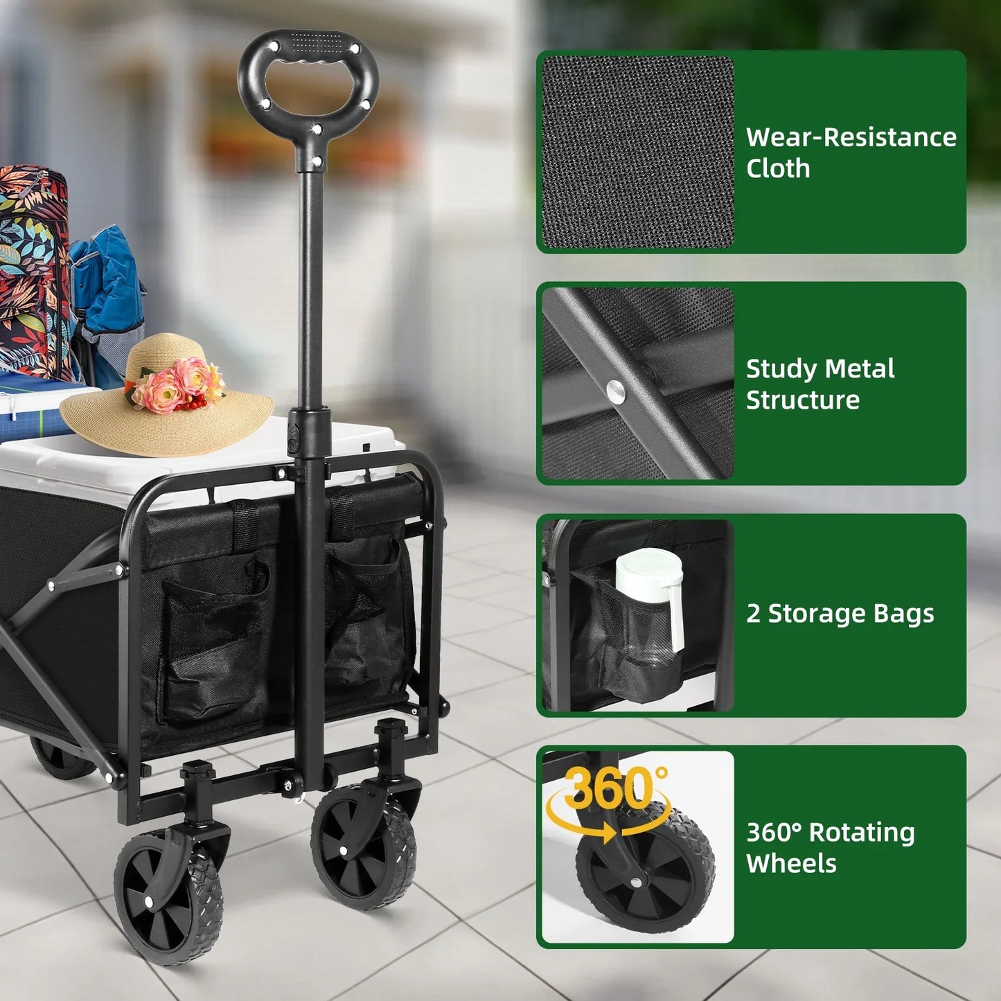 550LB/5.3 Cu. Ft. Power Hauler Folding Wagon