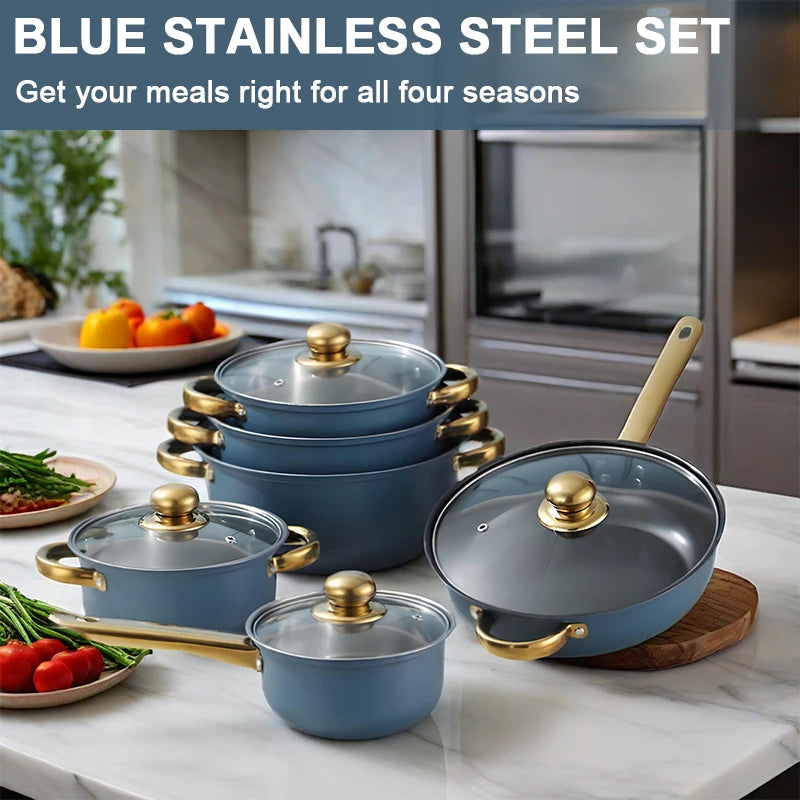 12-Piece, Stainless Steel, Non-Stick Cookware Set