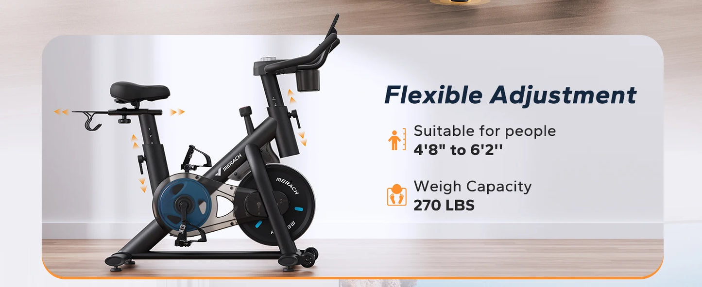 Stationary Bike with Exclusive App Low Noise with Fitness Courses