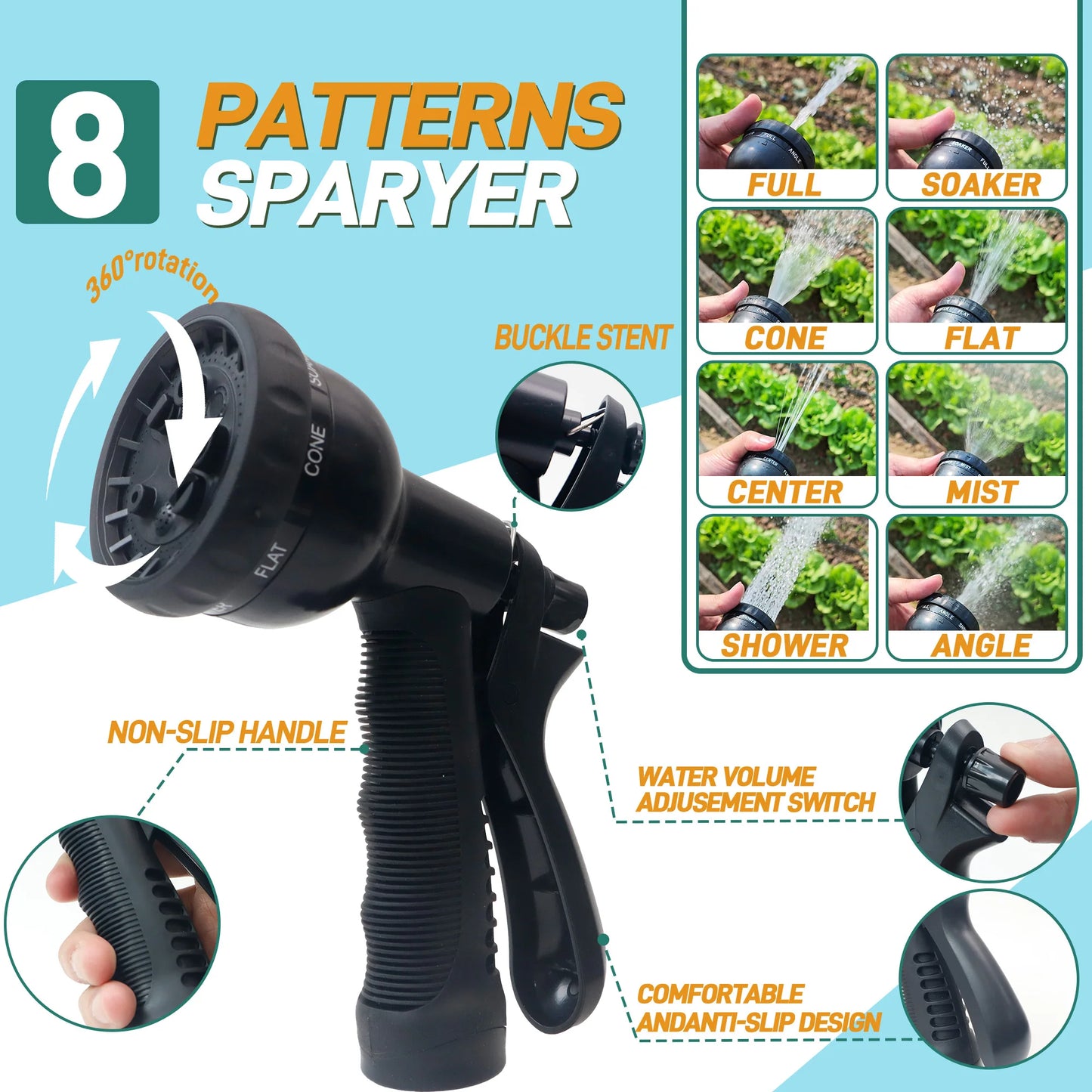 25ft/100ft Expandable Garden Hose with Nozzle