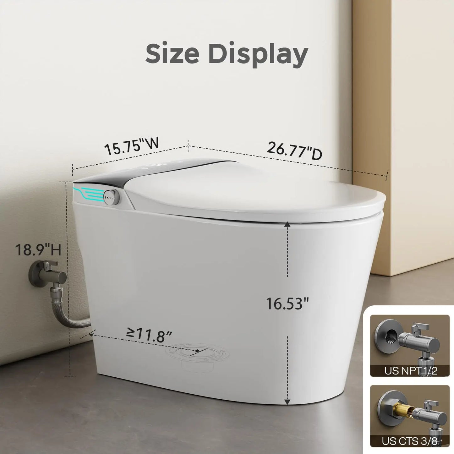 One-Piece Toilet with Dual Auto Flush in 1.28GPF