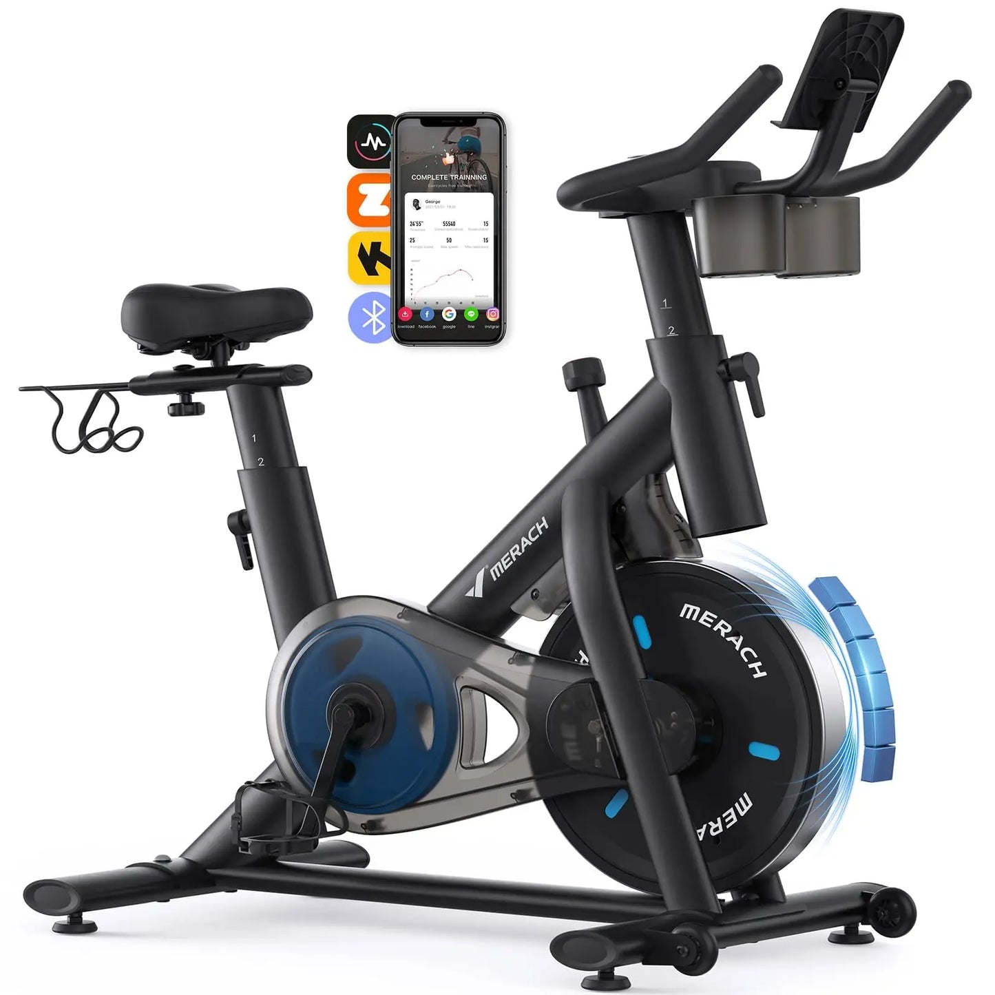 Stationary Bike with Exclusive App Low Noise with Fitness Courses