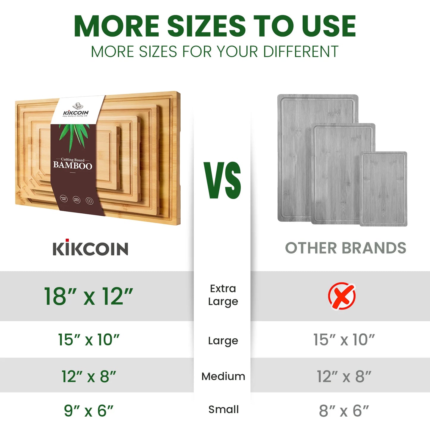 Heavy duty cutting board with juice groove, inner handle design.