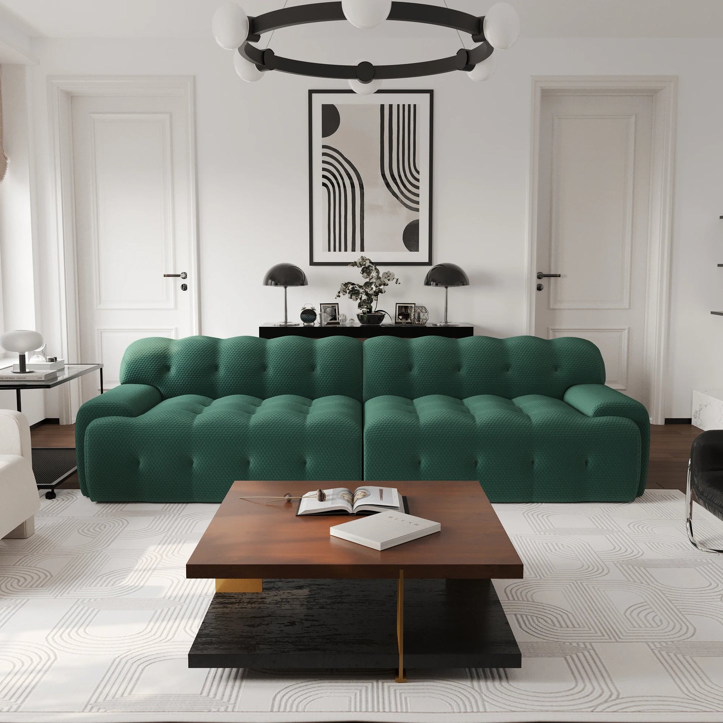 102.4inch Oversized Modular Sectional Sofa Curved Loveseat