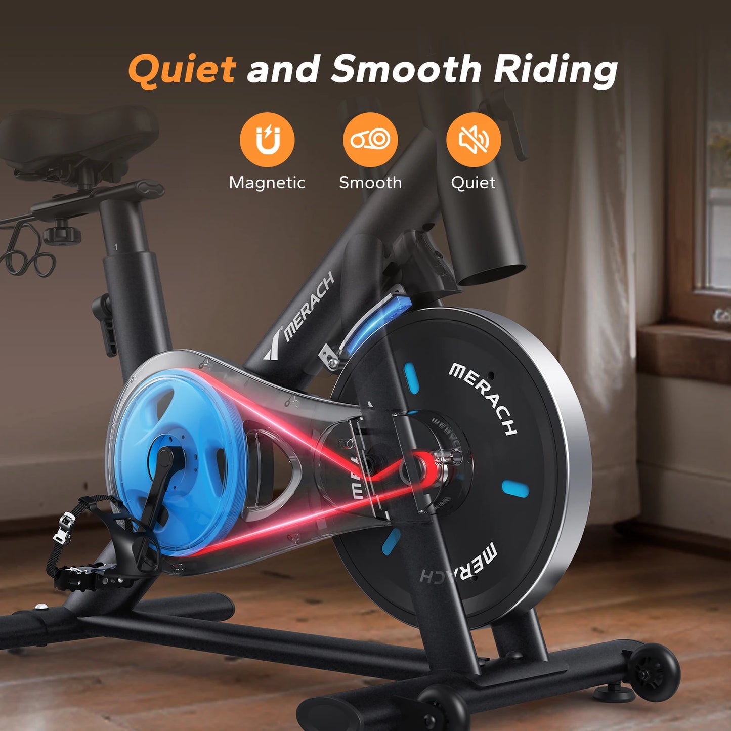 Stationary Bike with Exclusive App Low Noise with Fitness Courses