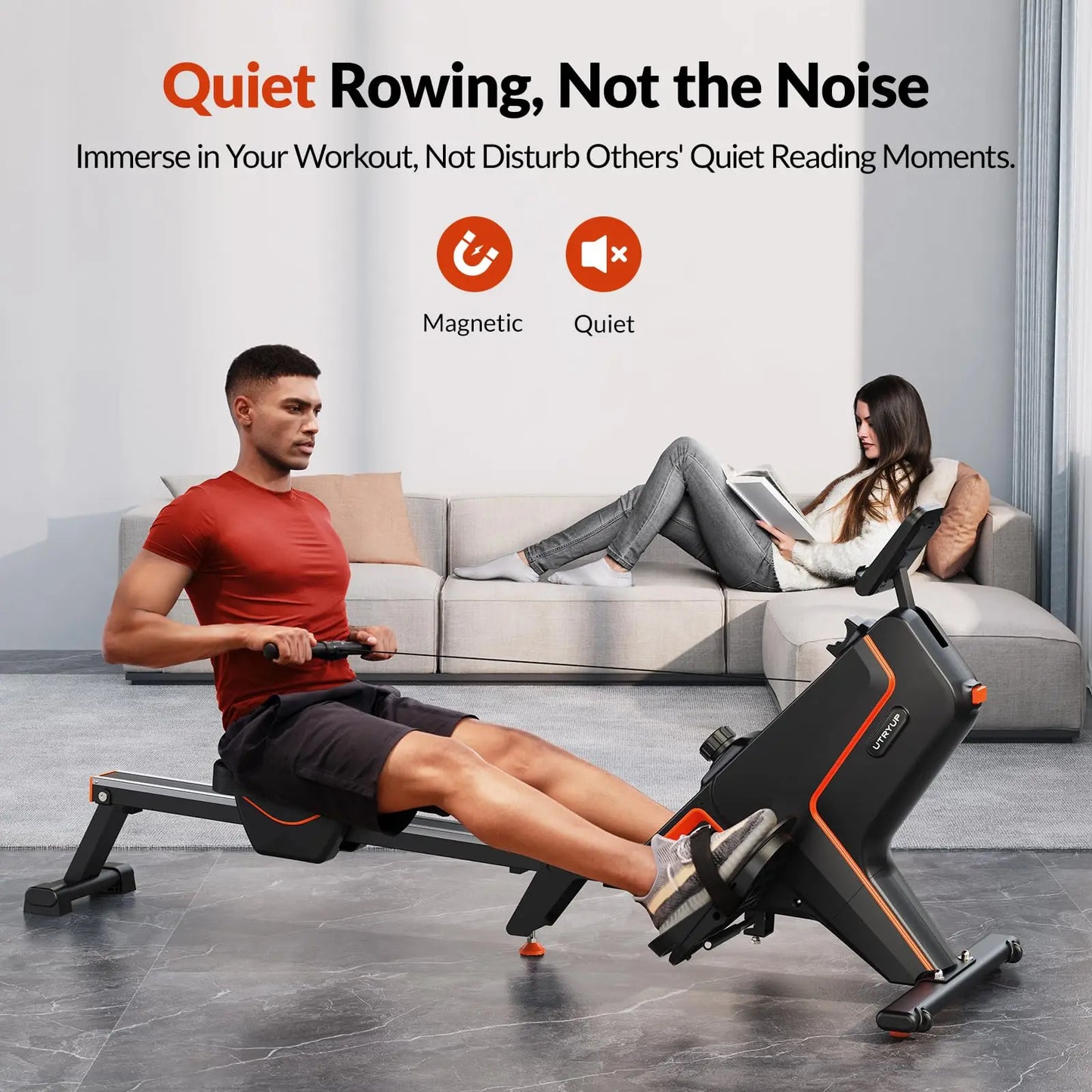 16 Levels Quiet Resistance Foldable Compact Rowing Machine