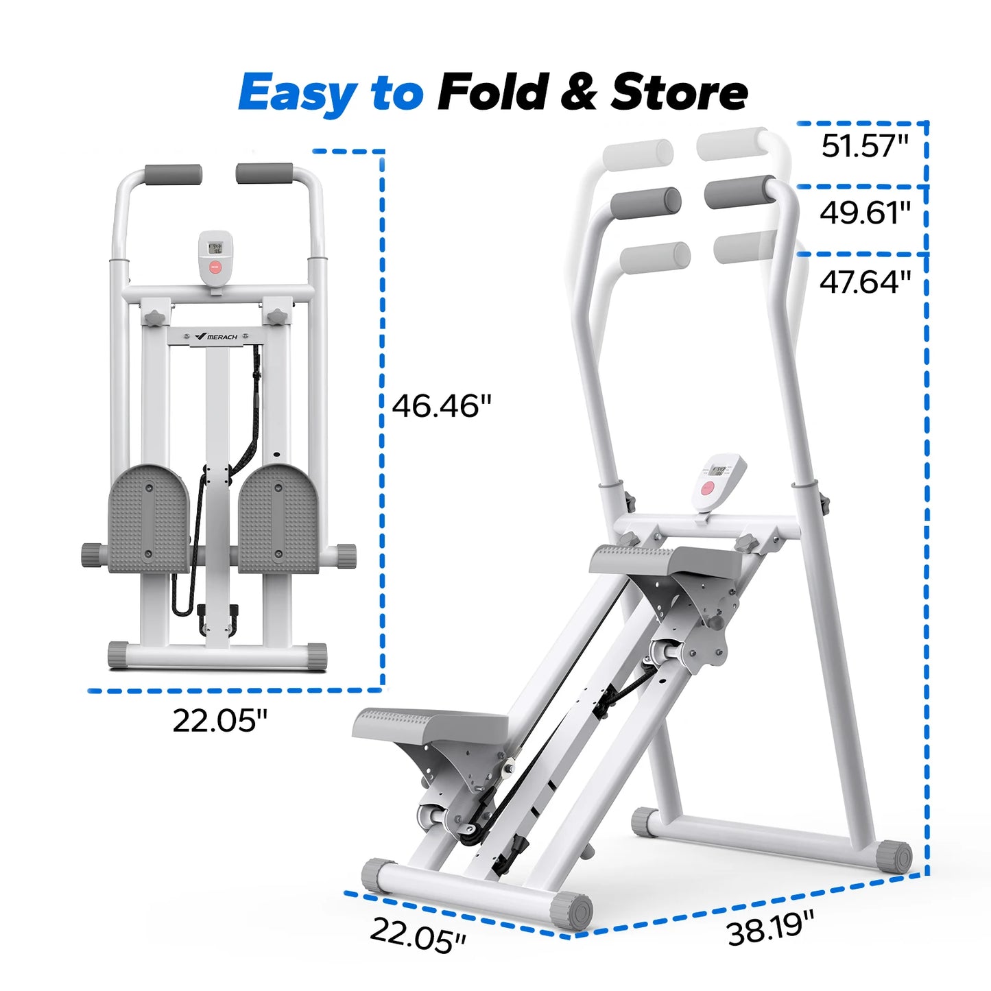 Stair Stepper Folding Exercise Climber with Extended Step Range