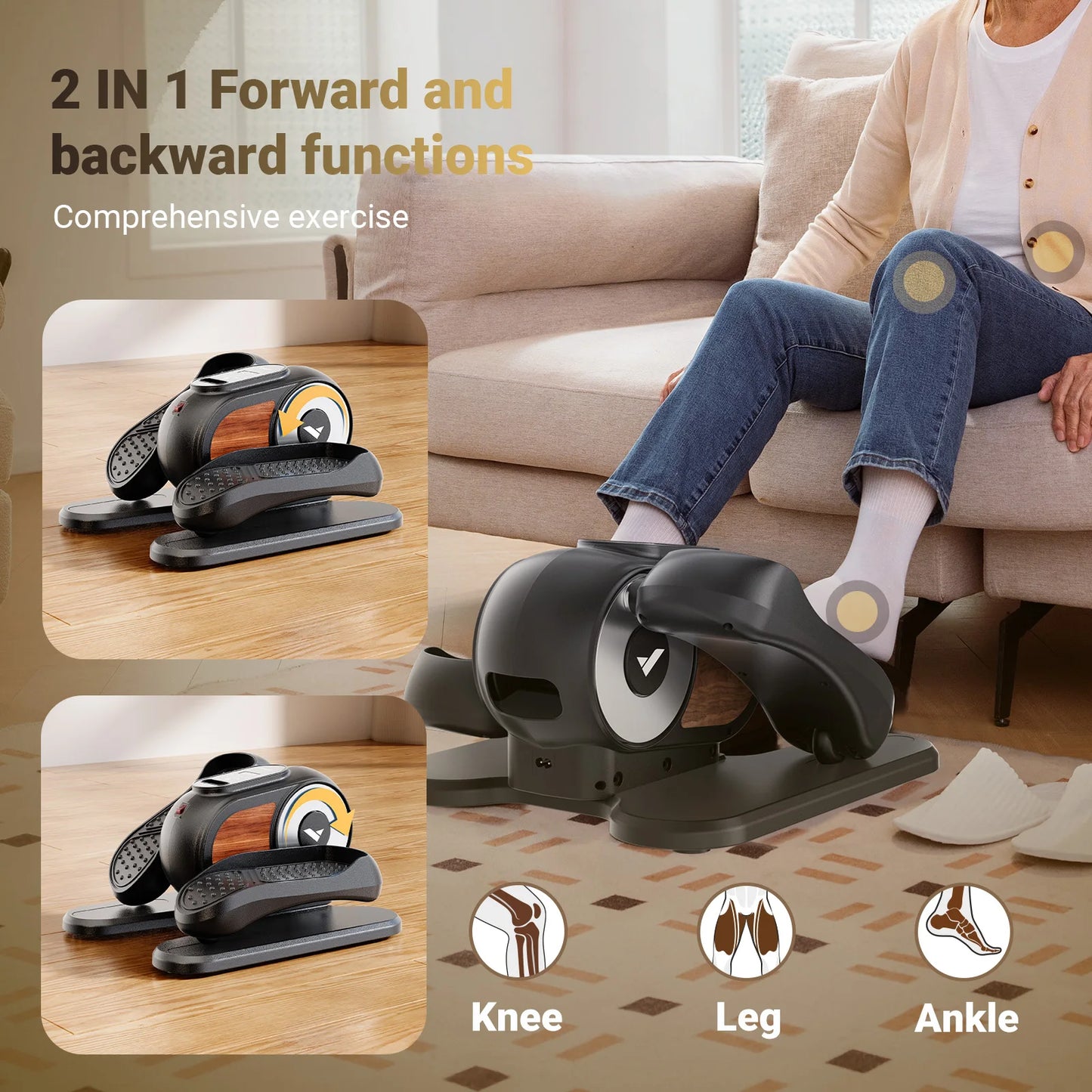 Under Desk Elliptical Leg Exerciser Electric for Seniors