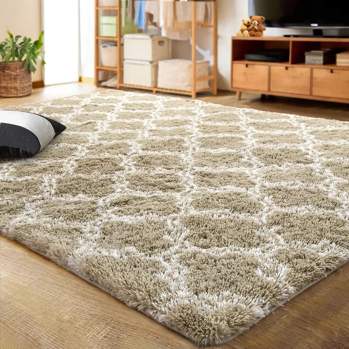 Large Shag Non-Slip Indoor Floor Rug for Kids Nursery Girl
