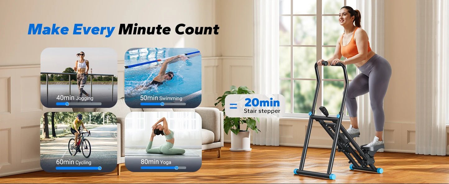 Stair Stepper Folding Exercise Climber with Extended Step Range