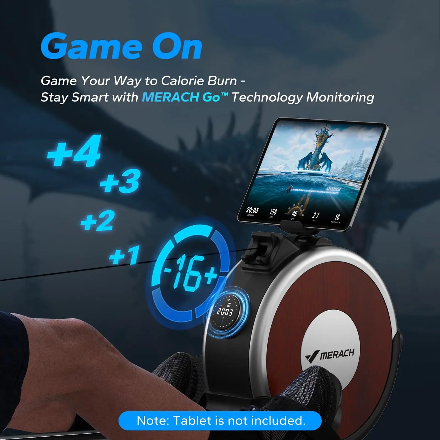 Bluetooth Magnetic Rower Machine with Dual Slide Rail.
