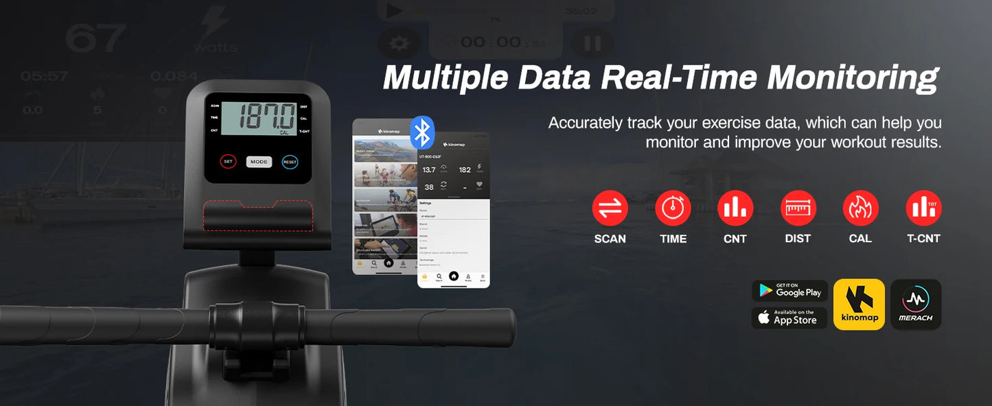 16 Levels Quiet Resistance Foldable Compact Rowing Machine