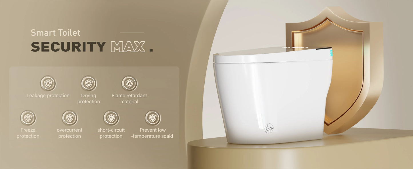 Smart Toilet with Built-in Bidet, AUTO Open/Close.