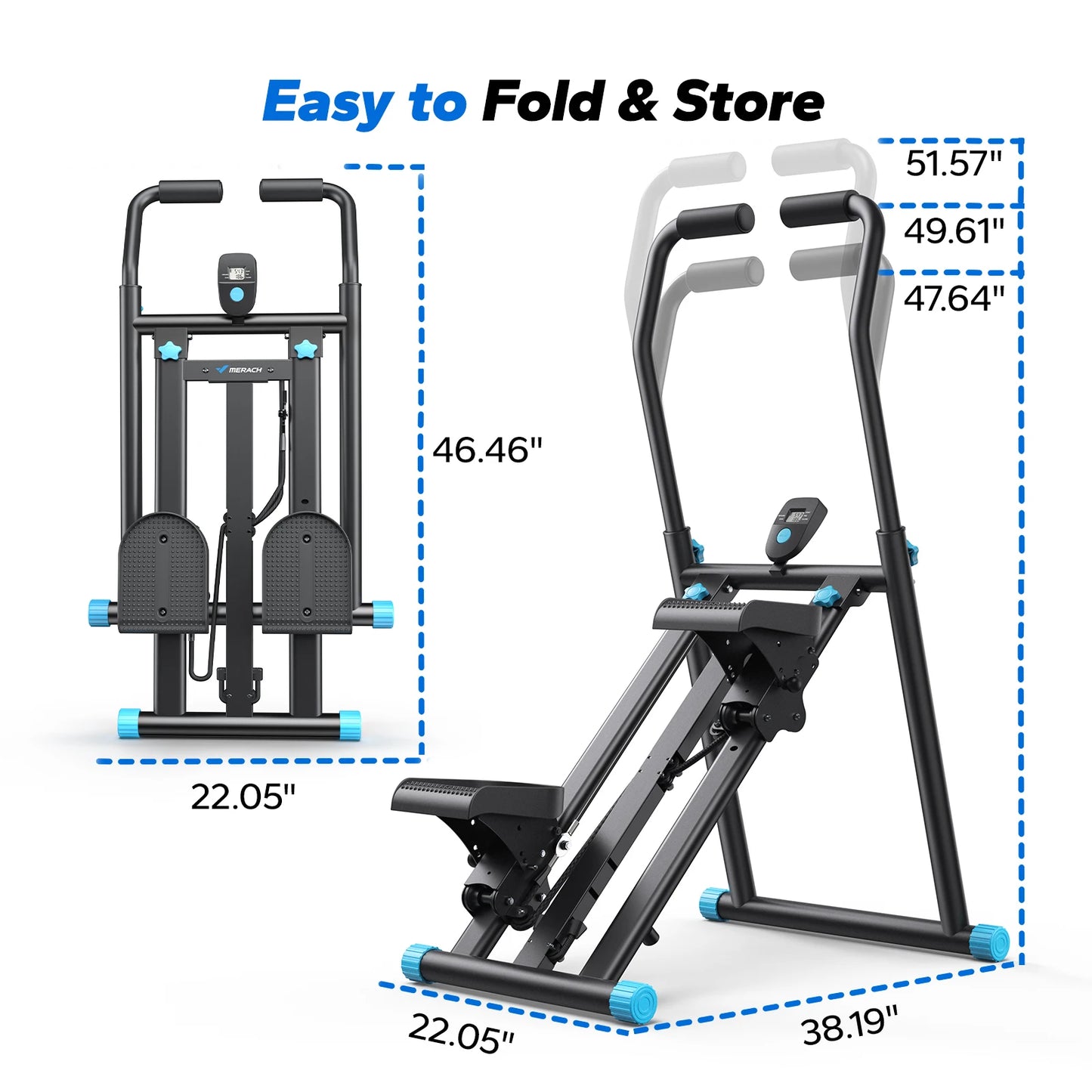 Stair Stepper Folding Exercise Climber with Extended Step Range