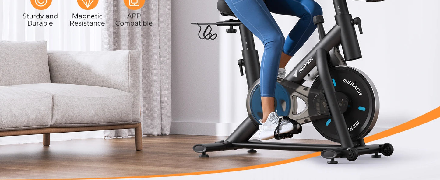 Stationary Bike with Exclusive App Low Noise with Fitness Courses