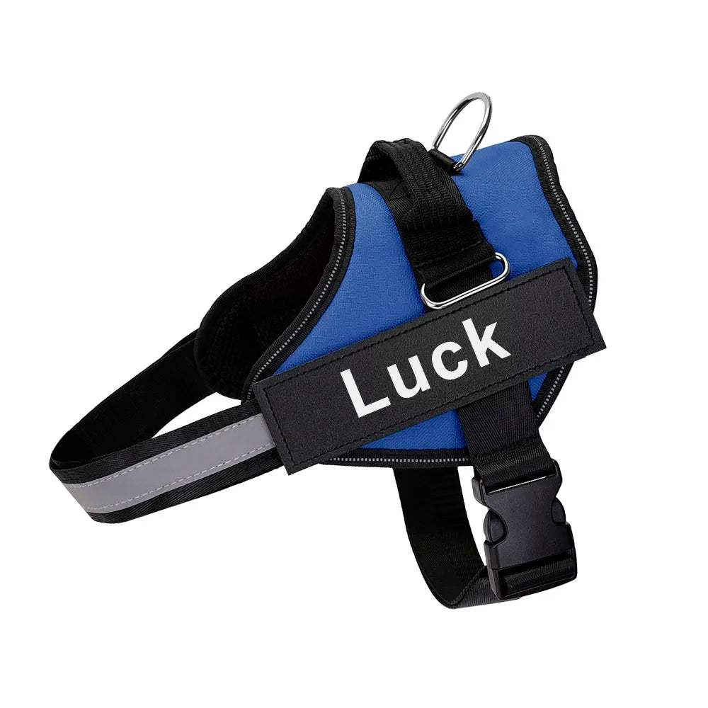 Dog Harness Vest ID Patch Breathable Adjustable