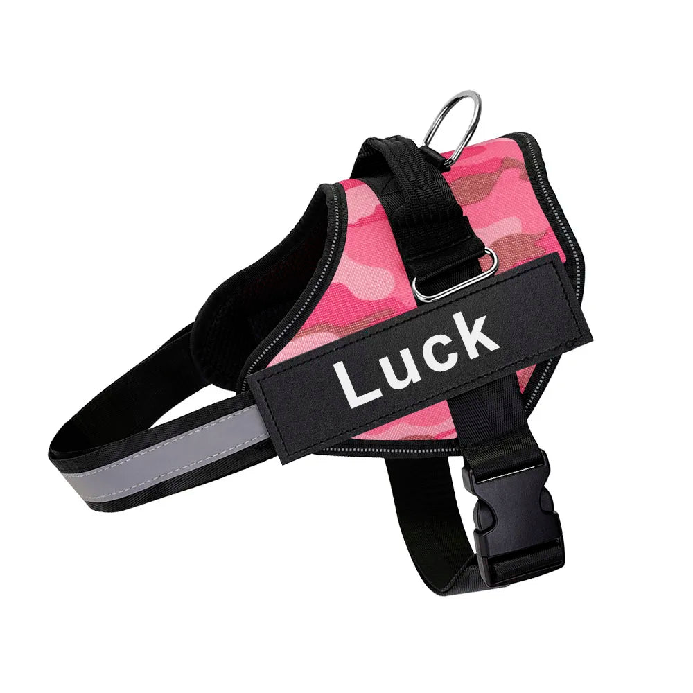 Dog Harness Vest ID Patch Breathable Adjustable
