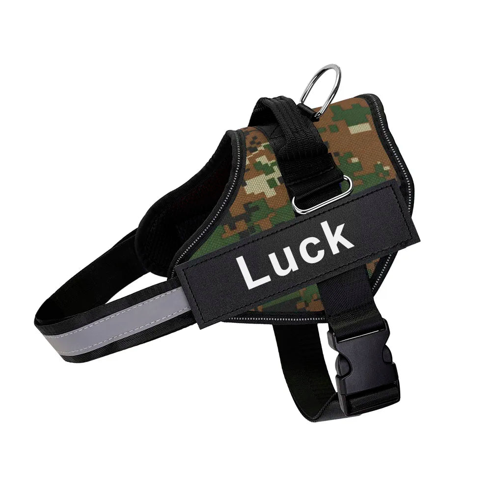 Dog Harness Vest ID Patch Breathable Adjustable