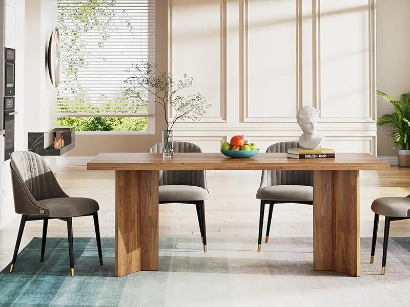 63-inch Farmhouse Kitchen Table with Large Tabletop
