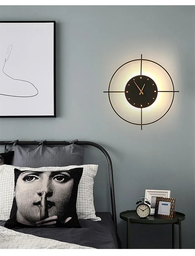 Wall Lamp with Clock Dining Room Decor