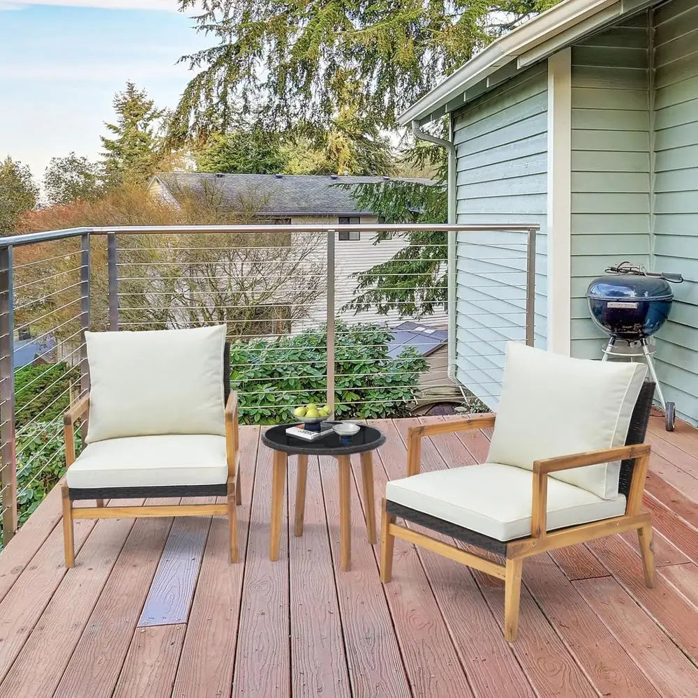 3-Piece Wicker Patio Furniture Set