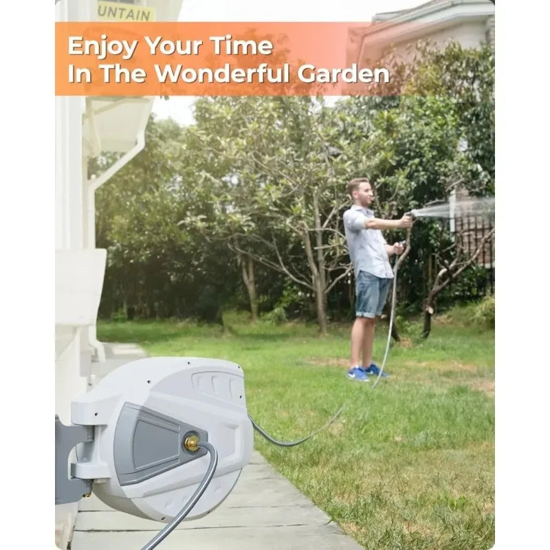 180°Swivel Retractable Garden Hose Reel,5/8 in x 100 FT