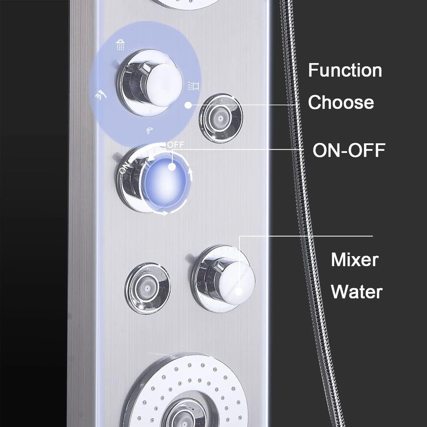 Digital Display LED Shower Panel Waterfall Rain Shower Faucet Set