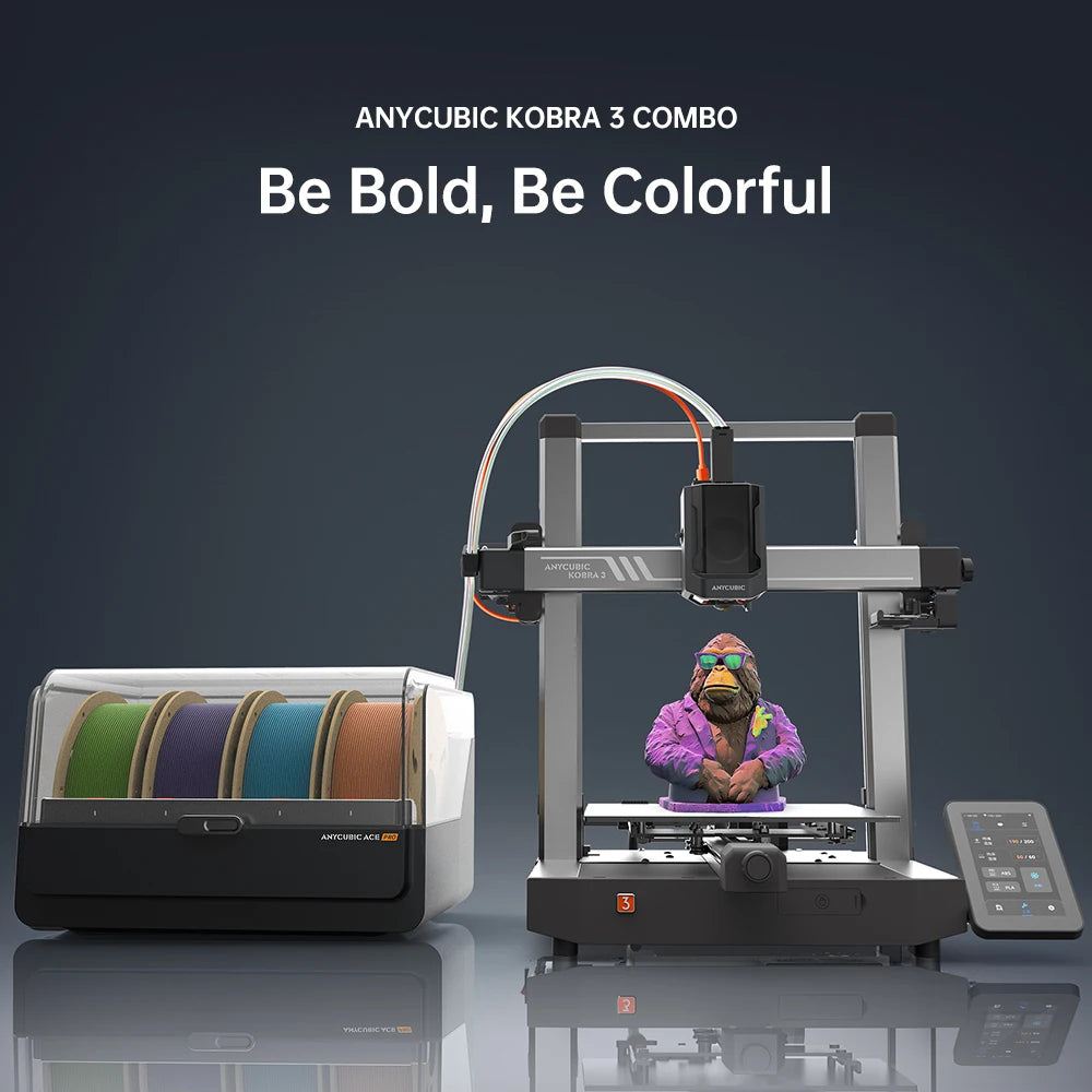 Kobra 3 Combo Multi-Color FDM 3D Printer Max 600mm/s Printing Speed Build Size 250x250x260mm