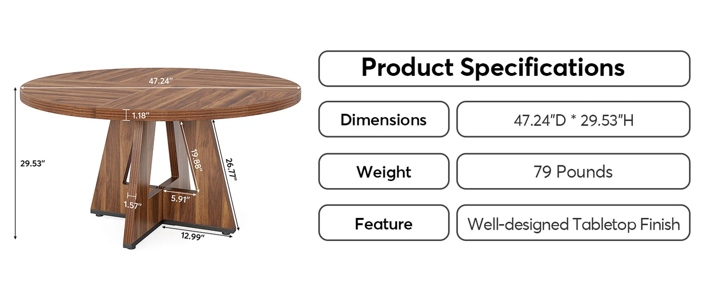 47 Inch Round Dining Table