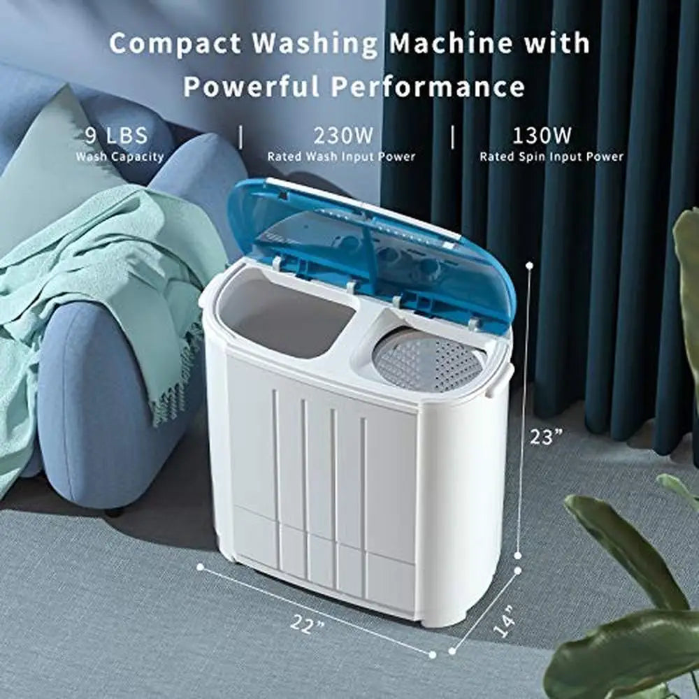 Portable Mini 9lbs Capacity Compact Laundry Machine with Spin Cycle