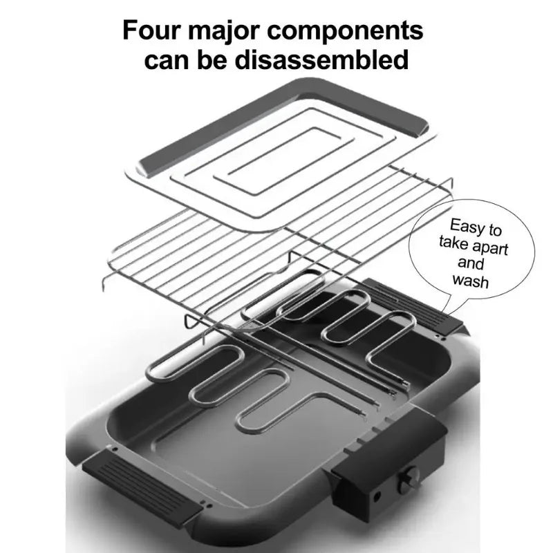 Electric Portable Smokeless Barbecue Grill Pan
