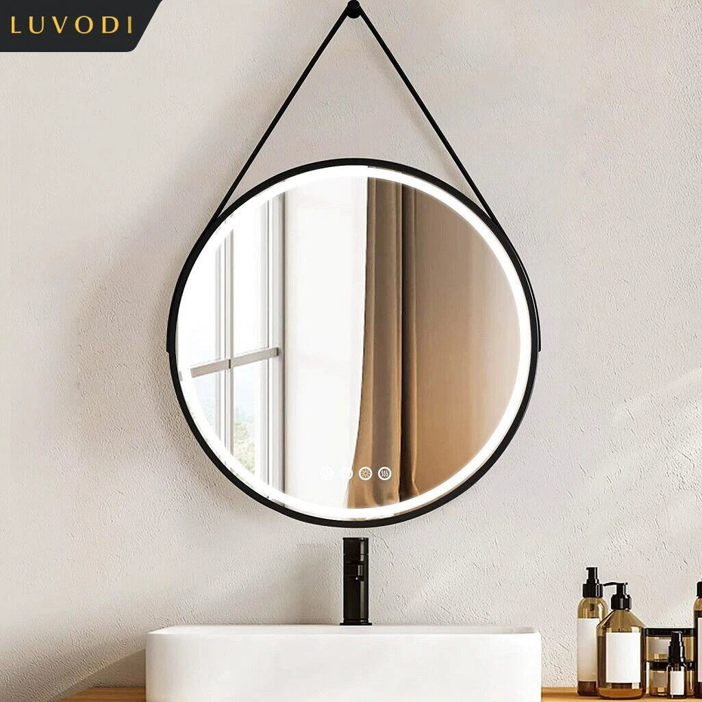 Bathroom Dimmable Fogless Mirror with Detachable Rope