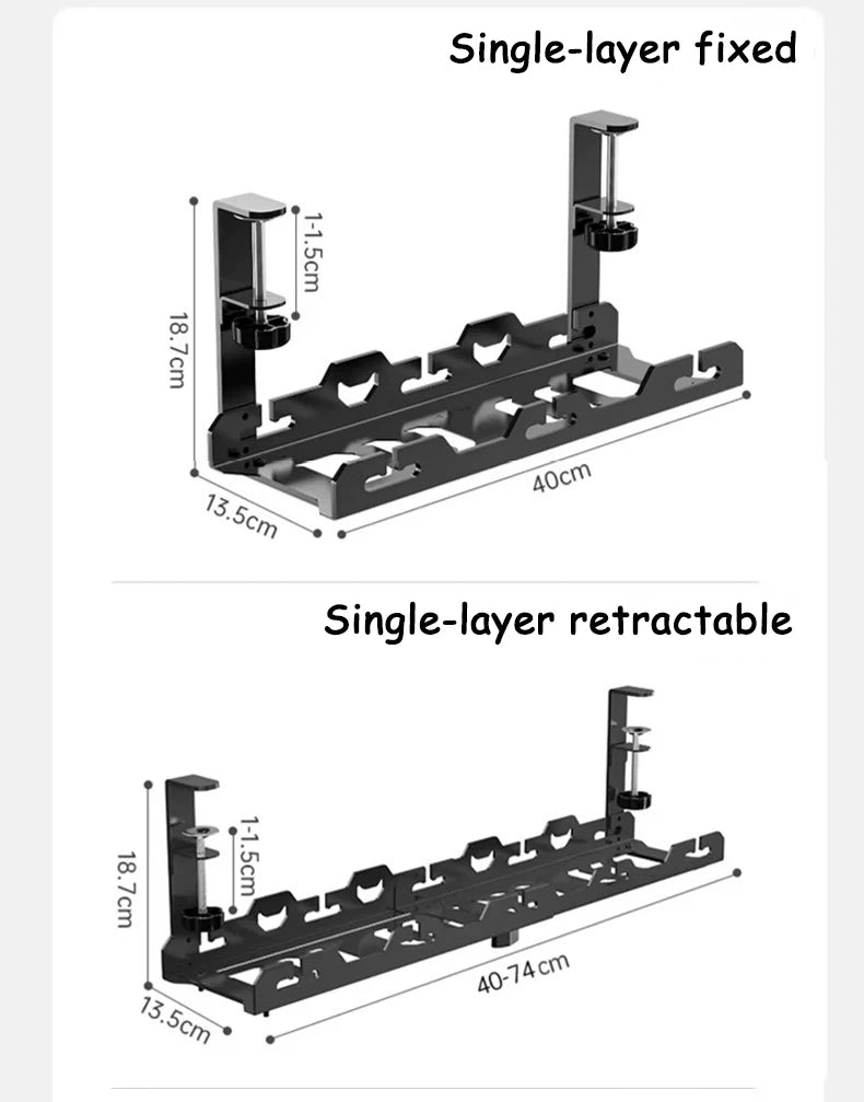 Telescopic Under Table Storage Rack Organizer