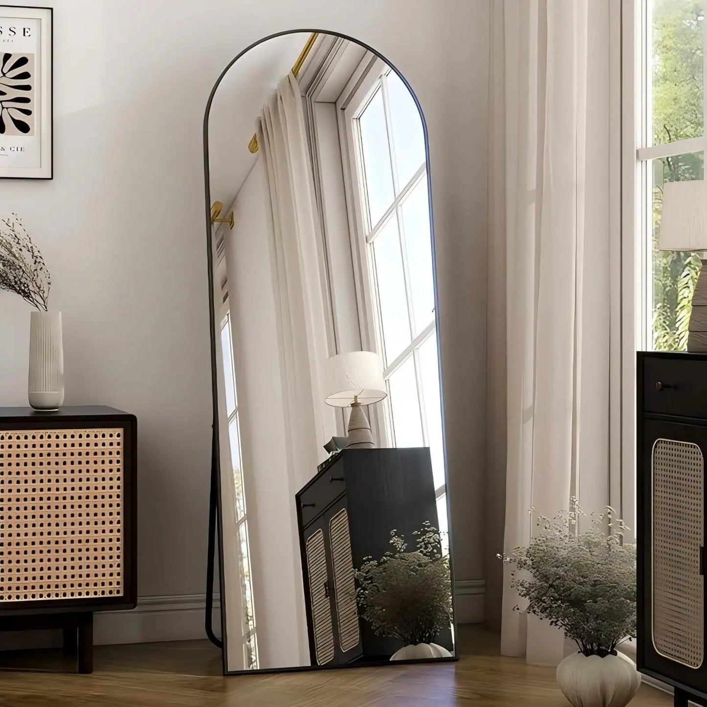 59in Standing Floor Mirror Full Body Mirror with Bracket