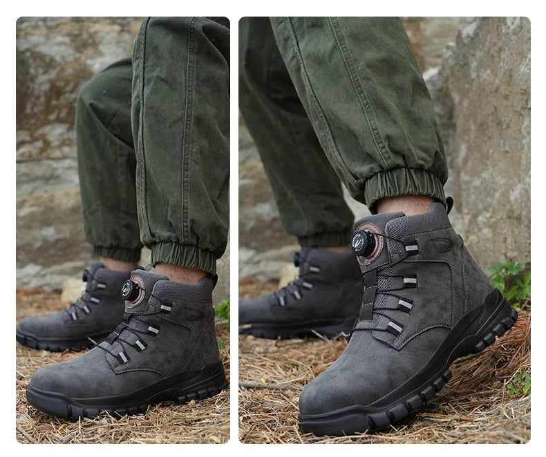 High Top Steel Toe Boots Slip Resistant Anti-Puncture