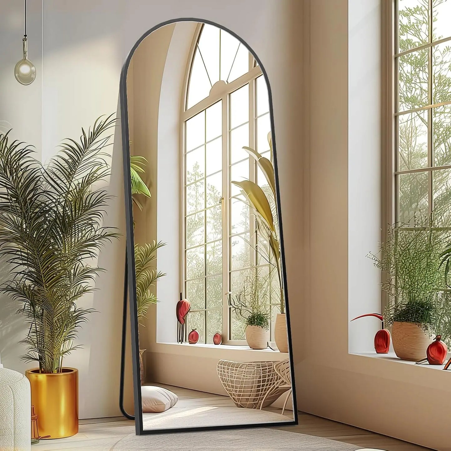 64"x21"Full Length body Mirror with Stand Full Length Aluminum Alloy