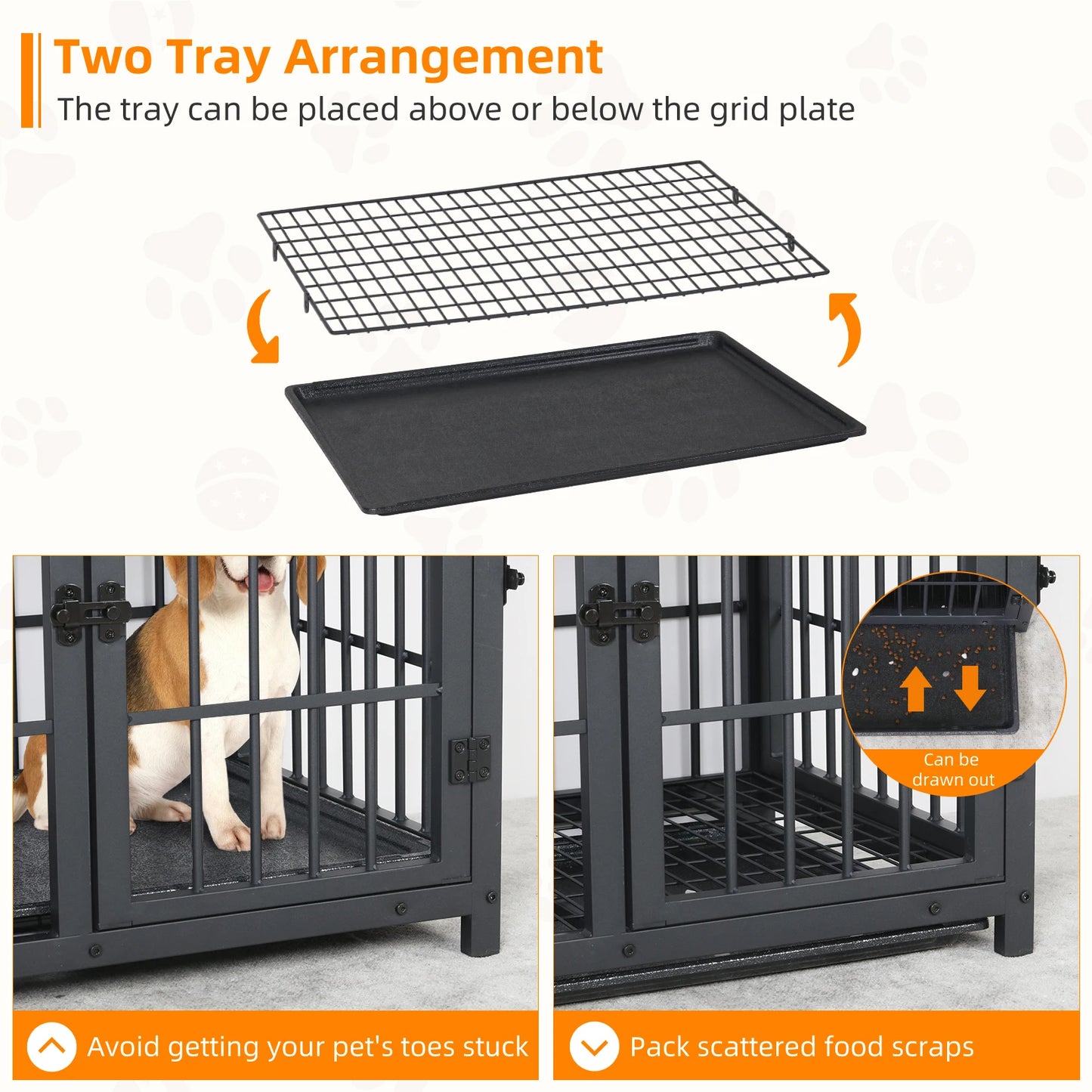 Furniture Style Dog Crate End Table with Three Doors
