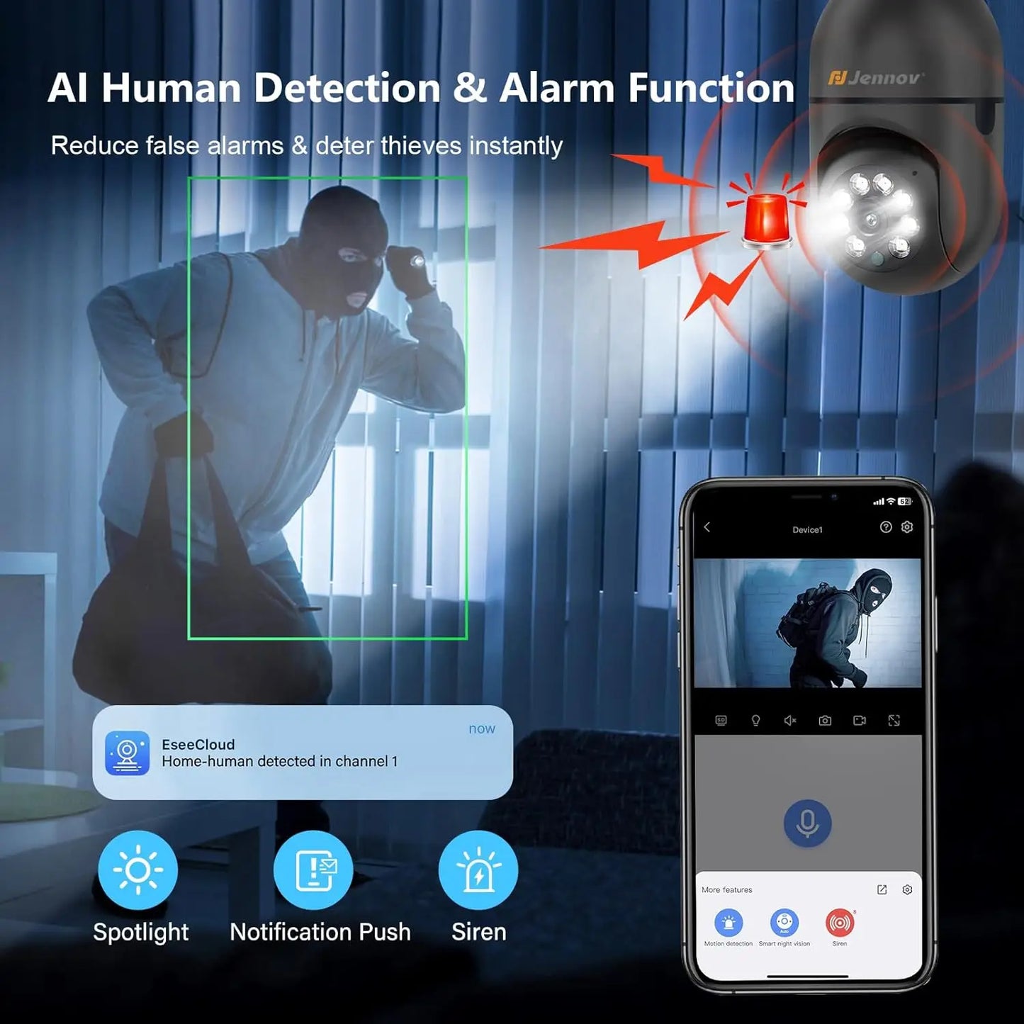 360°/2k HD Wireless Camera, Wi-Fi Light Socket Camera for Indoor-outdoor Home Security