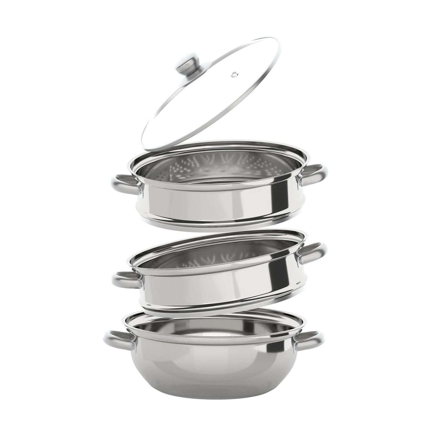 multi-function 3 Tier Large Stainless-Steel Steamer