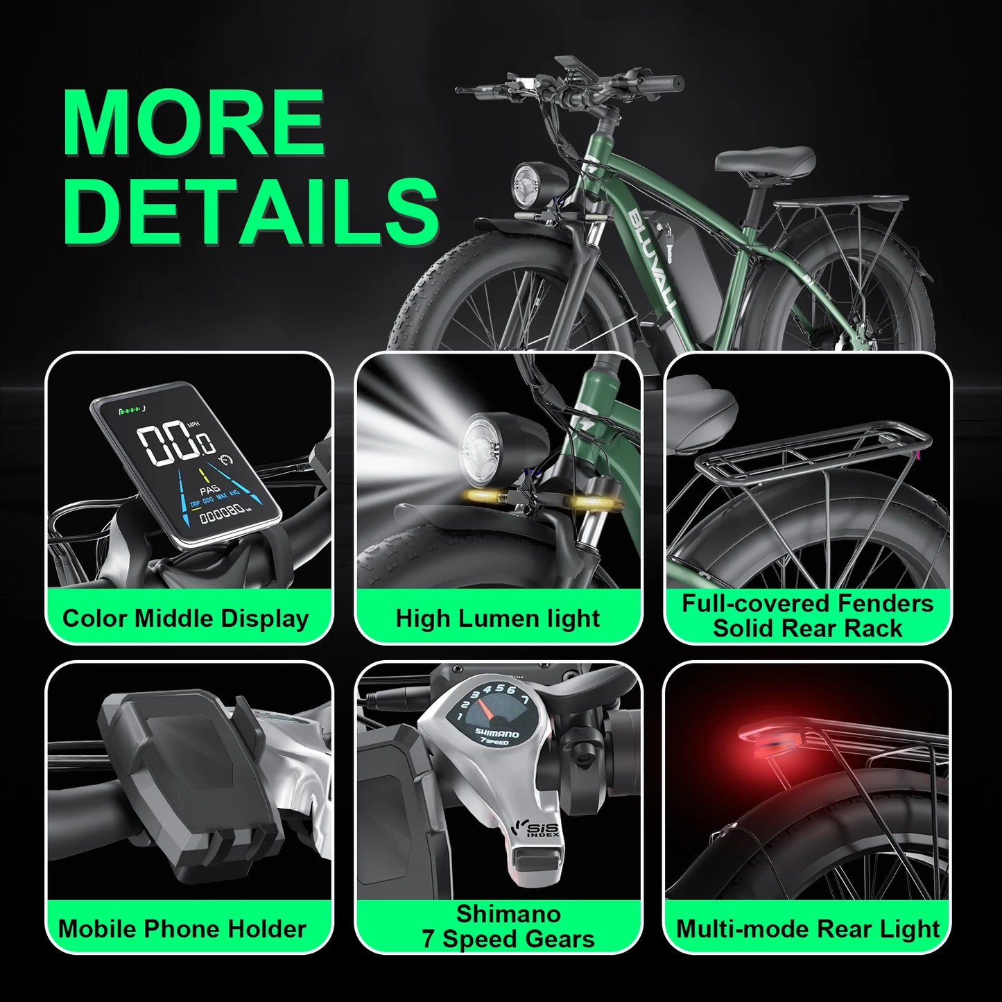 35 MPH High Speed, Electric Bike for All-Terrain