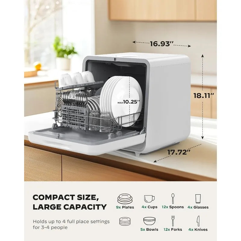 Portable Mini Dishwasher with 5L Water Tank