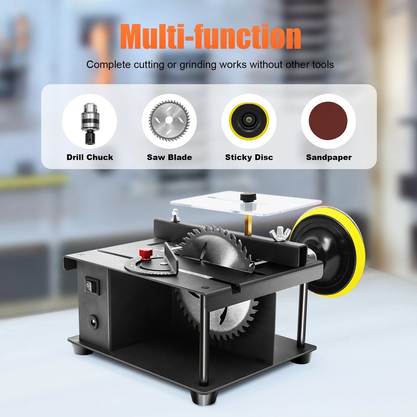 200W Cutting Tool Machine Mini Table Saw Multi-Functional Cutting Bench