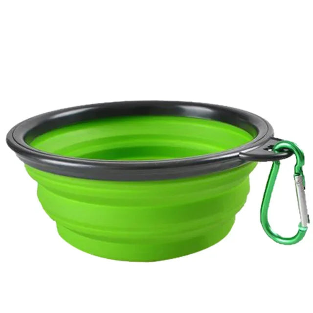 Portable Folding Pet Bowl Dishes with Carabiner Pet Supplies